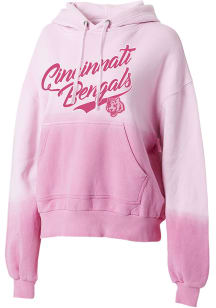 WEAR by Erin Andrews Cincinnati Bengals Womens Pink Dip Dye Hooded Sweatshirt