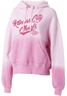 WEAR by Erin Andrews Kansas City Chiefs Womens Pink Dip Dye Hooded Sweatshirt