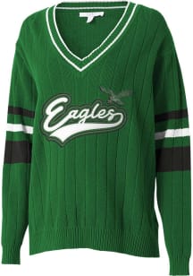 WEAR by Erin Andrews Philadelphia Eagles Womens Kelly Green Sweater Long Sleeve Sweater