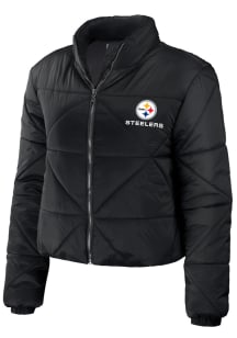 WEAR by Erin Andrews Pittsburgh Steelers Womens Black Puffer Heavy Weight Jacket