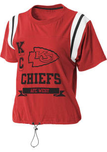 WEAR by Erin Andrews Kansas City Chiefs Womens Red Colorblock Short Sleeve T-Shirt