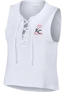 WEAR by Erin Andrews Kansas City Chiefs Womens White Lace Up Tank Top