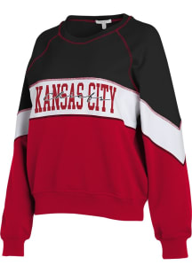 WEAR by Erin Andrews Kansas City Chiefs Womens Red Color Block Crew Sweatshirt