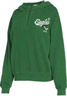 WEAR by Erin Andrews Philadelphia Eagles Womens Kelly Green Vintage Washed Hooded Sweatshirt