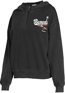 WEAR by Erin Andrews Cincinnati Bengals Womens Black Vintage Washed Hooded Sweatshirt