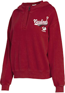 WEAR by Erin Andrews Arizona Cardinals Womens Red Vintage Washed Hooded Sweatshirt