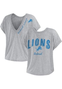 WEAR by Erin Andrews Detroit Lions Womens Grey Reversible Short Sleeve T-Shirt