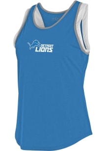 WEAR by Erin Andrews Detroit Lions Womens Blue 2Fer Tank Top