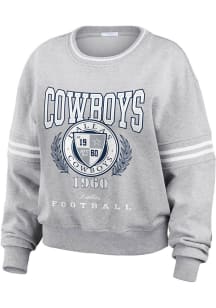 Dallas Cowboys Womens Grey University Crew Sweatshirt