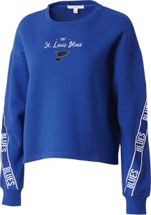 WEAR by Erin Andrews St Louis Blues Womens Blue Taping Crew Sweatshirt