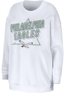 WEAR by Erin Andrews Philadelphia Eagles Womens White Skyline Crew Sweatshirt