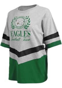 WEAR by Erin Andrews Philadelphia Eagles Womens Grey Oversized Short Sleeve T-Shirt