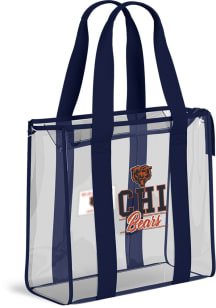 WEAR by Erin Andrews Chicago Bears White Stadium Tote With Team Color Trim Clear Bag