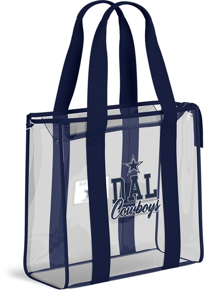 Dallas Cowboys CLEAR Stadium Tote With Team Color Trim Clear
