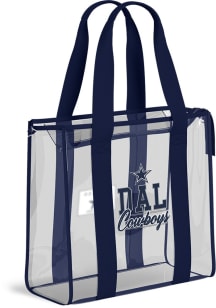 WEAR by Erin Andrews Dallas Cowboys White Stadium Tote With Team Color Trim Clear Bag