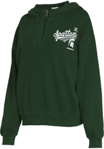 WEAR by Erin Andrews Michigan State Spartans Womens Green Vintage washed Hooded Sweatshirt