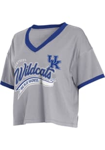 WEAR by Erin Andrews Kentucky Wildcats Womens Grey Boxy Short Sleeve T-Shirt