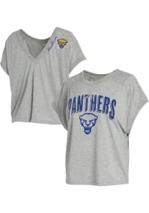 WEAR by Erin Andrews Pitt Panthers Womens Grey Reversible Short Sleeve T-Shirt