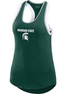 Womens Michigan State Spartans Green WEAR by Erin Andrews 2-Fer Tank Top