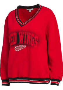 WEAR by Erin Andrews Detroit Red Wings Womens Red Oversized Crew Sweatshirt