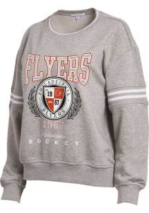 WEAR by Erin Andrews Philadelphia Flyers Womens Grey University Crew Sweatshirt