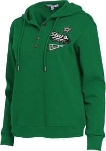 WEAR by Erin Andrews Dallas Stars Womens Green Waffle Hooded Sweatshirt