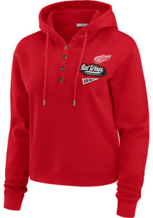 WEAR by Erin Andrews Detroit Red Wings Womens Red Waffle Hooded Sweatshirt