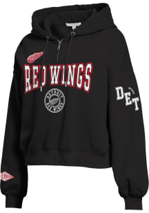 WEAR by Erin Andrews Detroit Red Wings Womens Black Patch Hooded Sweatshirt