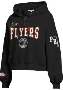 WEAR by Erin Andrews Philadelphia Flyers Womens Black Patch Hooded Sweatshirt