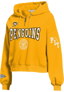 WEAR by Erin Andrews Pittsburgh Penguins Womens Gold Patch Hooded Sweatshirt