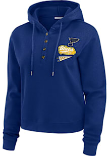 WEAR by Erin Andrews St Louis Blues Womens Blue Waffle Hooded Sweatshirt