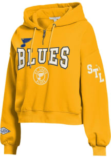 WEAR by Erin Andrews St Louis Blues Womens Gold Patch Hooded Sweatshirt