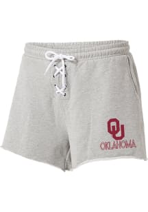 WEAR by Erin Andrews Oklahoma Sooners Womens Grey Lace Up Shorts