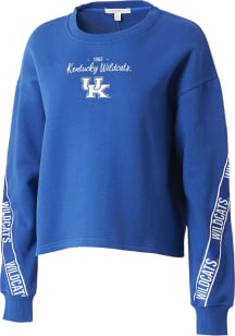 WEAR by Erin Andrews Kentucky Wildcats Womens Blue Taping Crew Sweatshirt