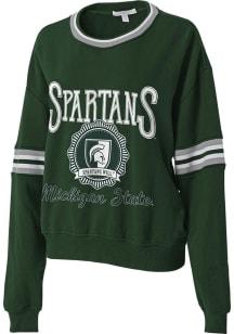 WEAR by Erin Andrews Michigan State Spartans Womens Green Seal Crew Sweatshirt