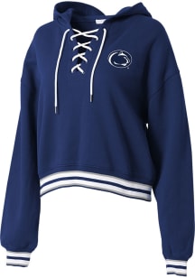 WEAR by Erin Andrews Penn State Nittany Lions Womens Navy Blue Lace Up Hooded Sweatshirt