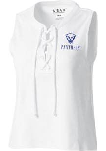 WEAR by Erin Andrews Pitt Panthers Womens White Lace Up Tank Top