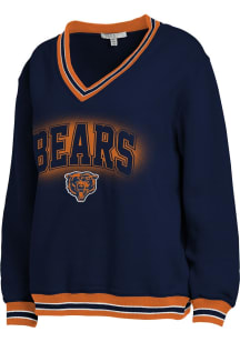 WEAR by Erin Andrews Chicago Bears Womens Navy Blue Oversized Crew Sweatshirt