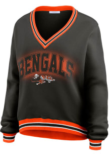 WEAR by Erin Andrews Cincinnati Bengals Womens Black Oversized Crew Sweatshirt