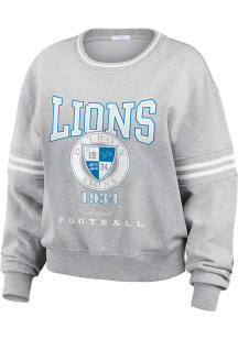 WEAR by Erin Andrews Detroit Lions Womens Grey University Crew Sweatshirt