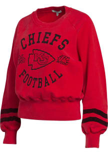 WEAR by Erin Andrews Kansas City Chiefs Womens Red Vintage Washed Crew Sweatshirt