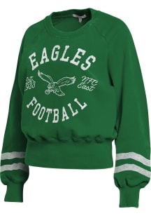 WEAR by Erin Andrews Philadelphia Eagles Womens Black Vintage Washed Crew Sweatshirt