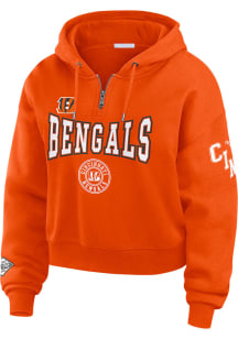 WEAR by Erin Andrews Cincinnati Bengals Womens Orange Patch Hooded Sweatshirt