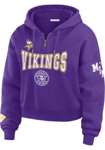 WEAR by Erin Andrews Minnesota Vikings Womens Gold Patch Hooded Sweatshirt