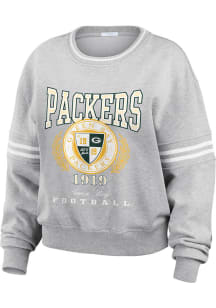 WEAR by Erin Andrews Green Bay Packers Womens Grey University Crew Sweatshirt