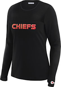 WEAR by Erin Andrews Kansas City Chiefs Womens Black Mesh Paneled LS Tee