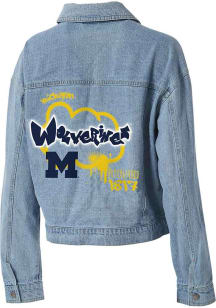 Womens Michigan Wolverines Blue WEAR by Erin Andrews Graffiti Light Weight Jacket