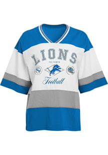 WEAR by Erin Andrews Detroit Lions Womens White Football Short Sleeve T-Shirt