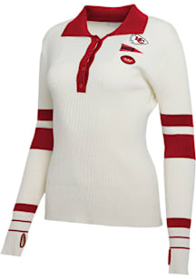 WEAR by Erin Andrews Kansas City Chiefs Womens White Rib Henley LS Tee
