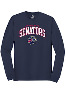 Summit Sportswear Harrisburg Senators Navy Blue Arch Mascot Long Sleeve T Shirt